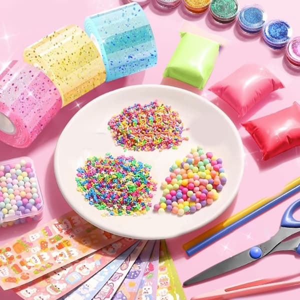 Nanos Tape Bubble Kits, Farve Dobbeltsidet Tape Elastisk Bubble DIY Håndværkssæt 5 rolls transparent