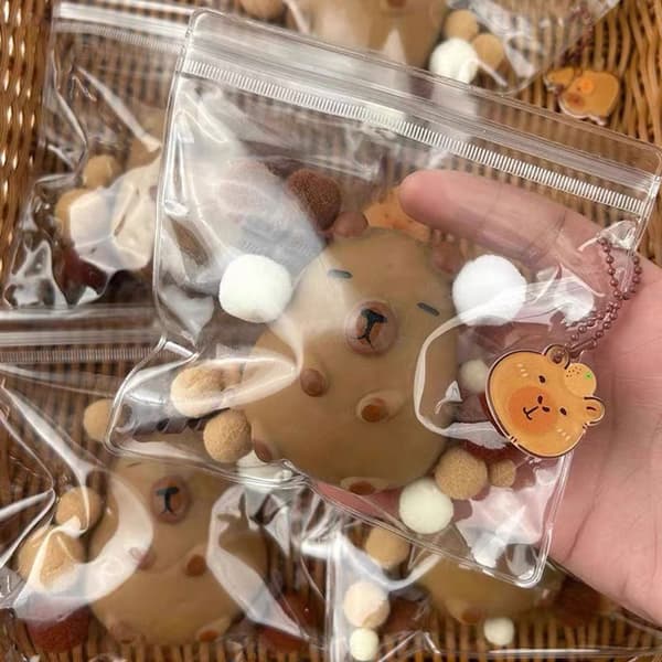Blød Capybara Klemme Ornament Nøglering Perfekt Til Angstlindring Style 2
