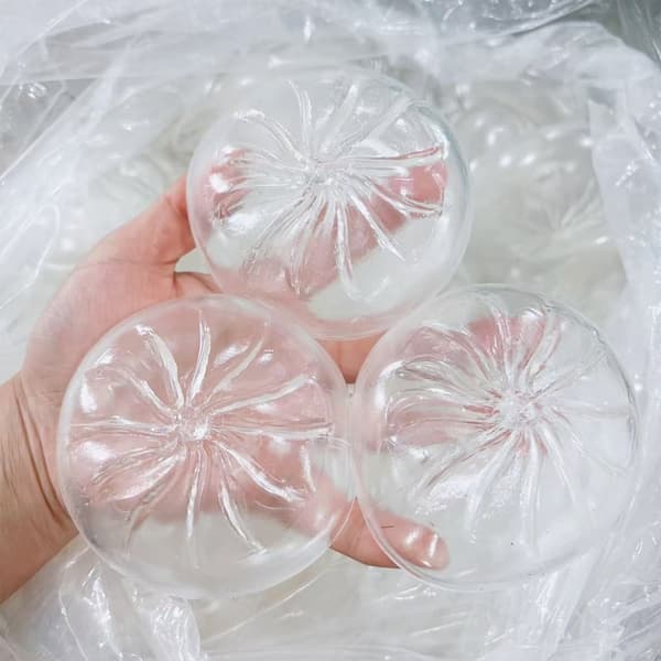 Kimalteet Dumpling Sticky Toy Elastinen Läpinäkyvä Aistinvarainen Puristuspallo 10