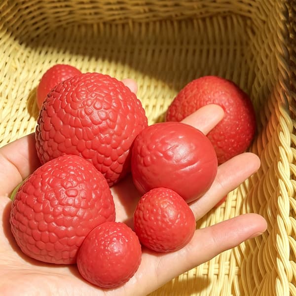 3 st sensorisk leksak Lychee Stressavlastande klämleksak Realistisk Lychee S