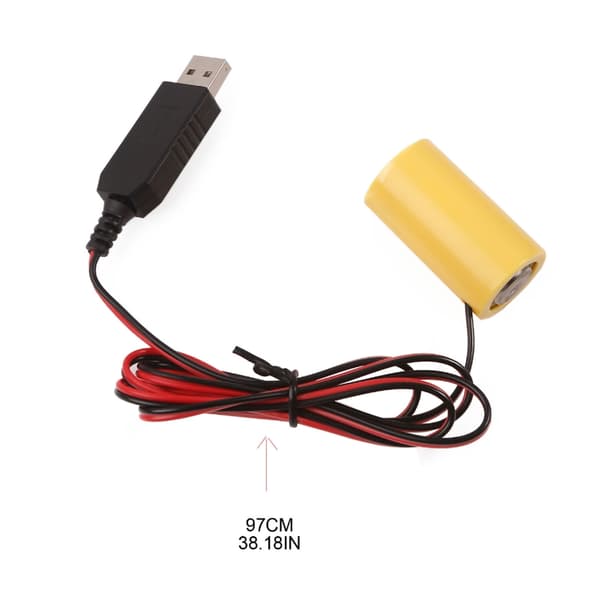6V LR14 C Batterieliminator USB-strömkabel för fjärrkontroll