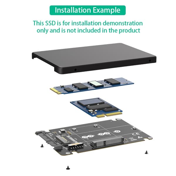 M.2 NGFF Msata SSD till SATA3.0 2.5-tums Adapter Hårddiskkabinett