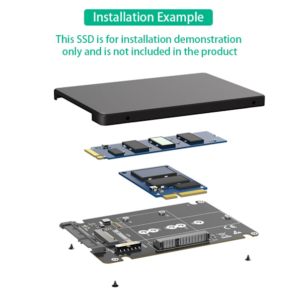 M.2 NGFF Msata SSD'er til SATA3.0 2,5 tommer Adapter Harddisk Kabinet