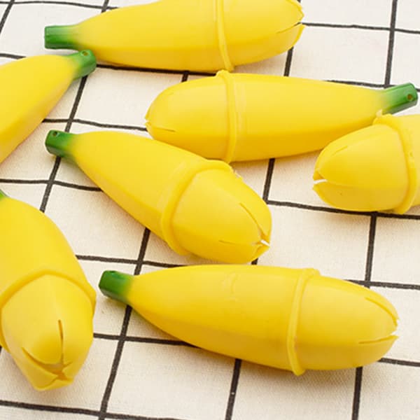 Tryckavlastande Bananleksak Boll Sensorisk Leksak för Lugn Handterapi