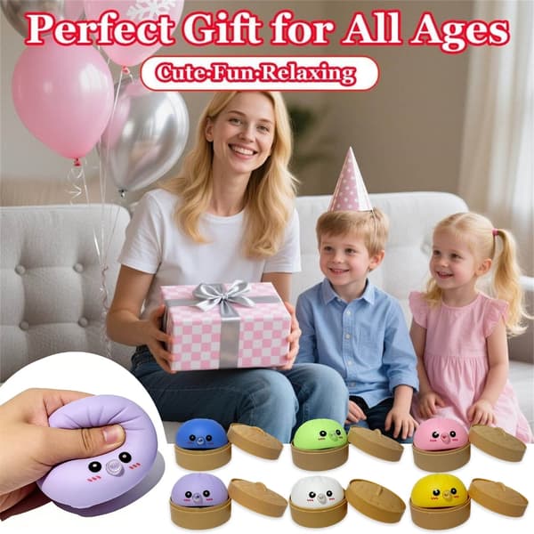 Dumpling Steamed Stuffed Bun Shape Squeeze Toy Hand Therapy Exercise Gadget 1