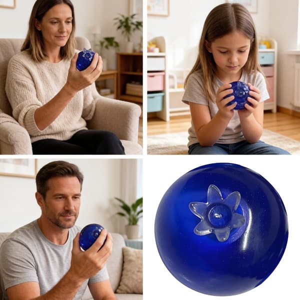 Realistisk Blåbär Klämleksak Töjbar Design Handterapi Ångestlindring 2PCS