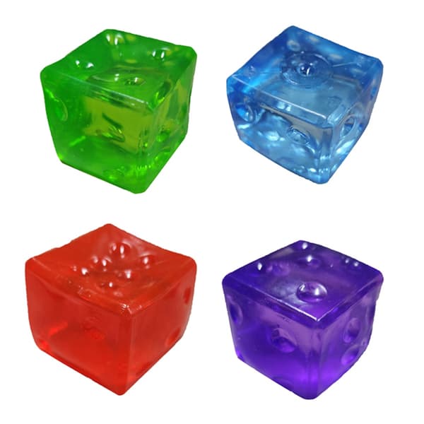 Myke geometriske sensoriske terninger med teksturerte sider for angstlindring Red