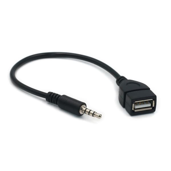 Oppgradert 3,5 mm hann AUX-lydplugg til USB hunn-omformeradapter