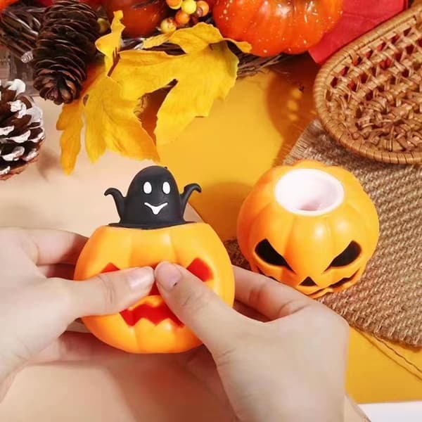 TPR Græskar, der springer ud, spøgelse Halloween Squeeze Græskar Fidget Legetøj til Autisme