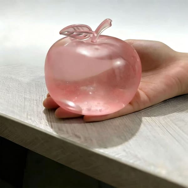 Realistiska äpplen klämleksak stretchig design handterapi ångestlindring Pink 1One pack
