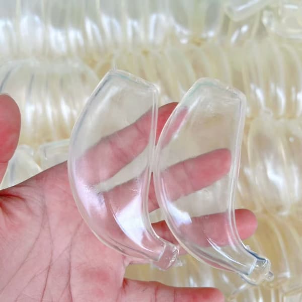 Tilpasselig bananformet klemmelegetøj stressbold sikkert TPR-materiale DIY 10pcs