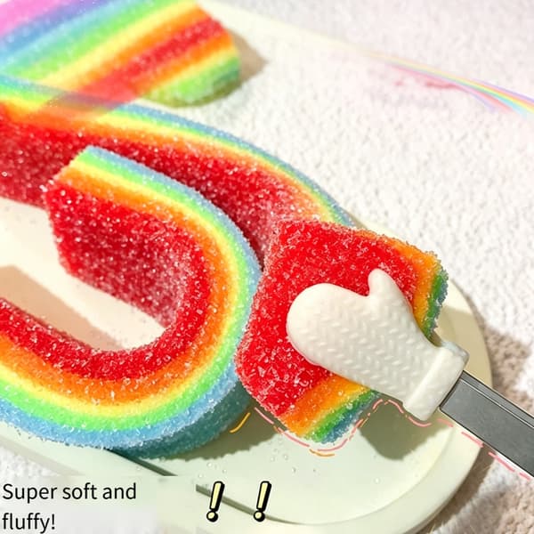 Sejt TPR sensorisk slik-legetøj med farverigt design til stressreduktion Rainbow strips