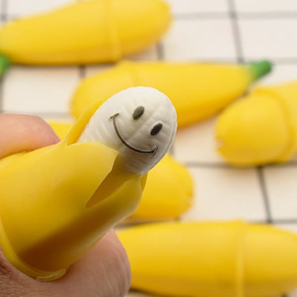 Tryckavlastande Bananleksak Boll Sensorisk Leksak för Lugn Handterapi