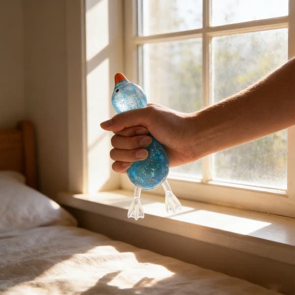 Elastisk Andeformet Håndleke For Kreativ Lek Og Spenningsutløsning Blue