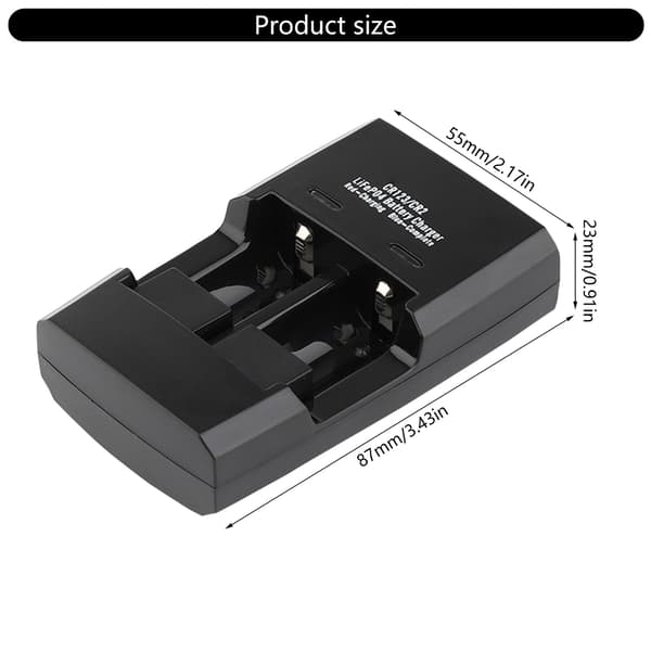 Batterilader 2-spors USB-batterilader Bærbar lader for RCR123 RCR2