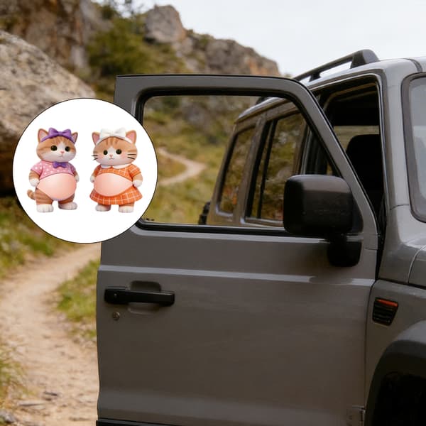 2-pack söta böjbara dörrstoppar med kattdesign, antikollisionsskydd B