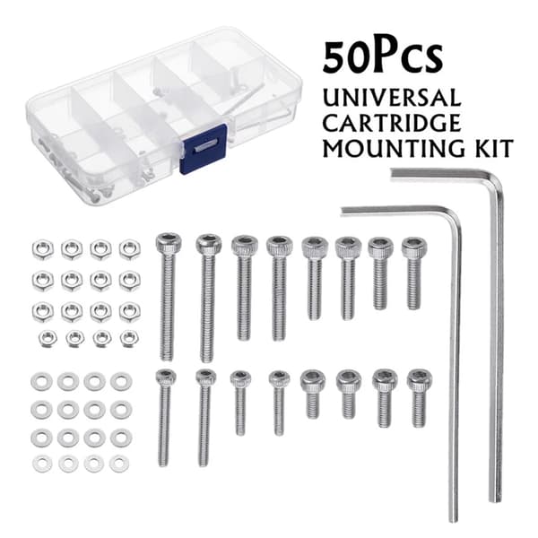 50 stk. Universal Rotasjon Headshell-kassetter Monteringssett