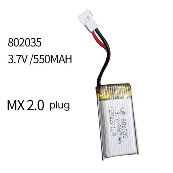 3.7V 550mAh Batteri 802035 Lithium Batteri til Flymodel Tilbehør