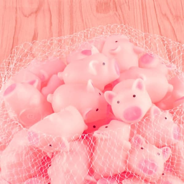 10 stk/sæt Squeeze Mini Lyserøde Grise Legetøj Søde Plastik Squeeze Lyd Grise Legetøj Pink