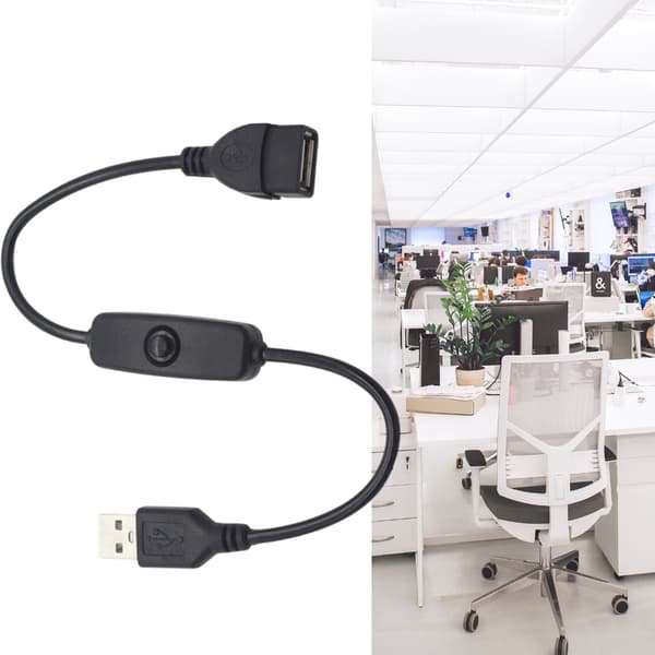 USB hann til USB hunn USB hurtigladekabel med brytere strømkabel