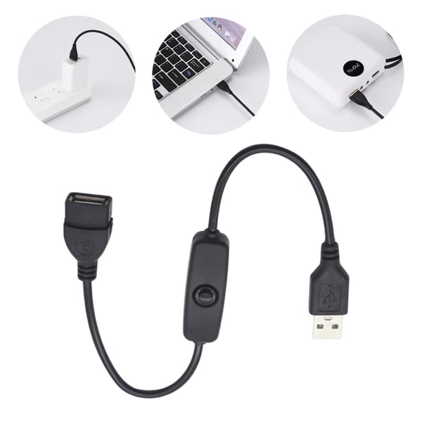 USB han til USB hun USB hurtigopladningskabel med afbrydere strømkabel