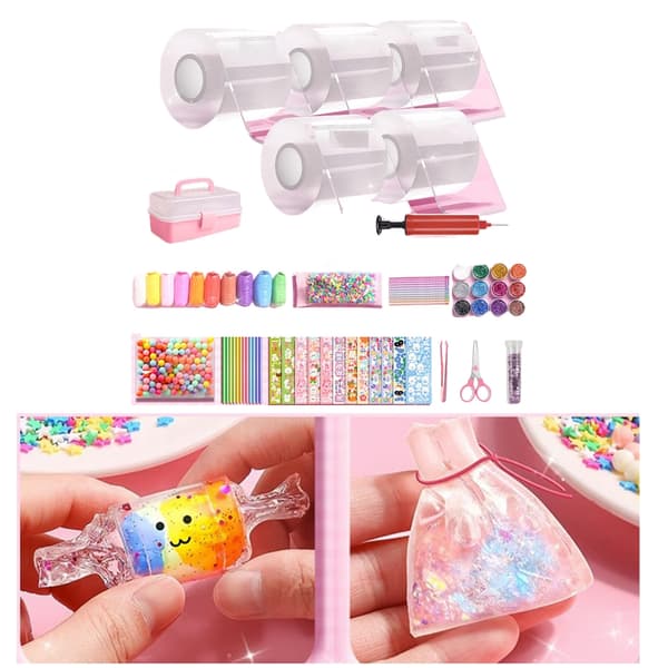 Nanos Tape Bubble Kits, Farve Dobbeltsidet Tape Elastisk Bubble DIY Håndværkssæt 5 rolls transparent