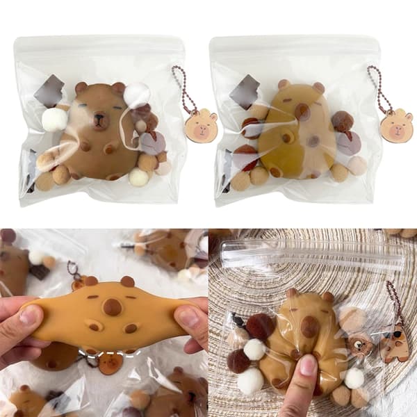 Blød Capybara Klemme Ornament Nøglering Perfekt Til Angstlindring Style 2