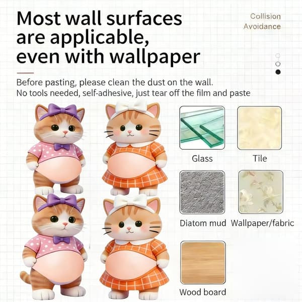 2-pack söta böjbara dörrstoppar med kattdesign, antikollisionsskydd A