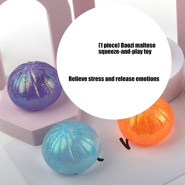 Glansfull Dumpling Stressavlastende Lekent TPR-materiale Morsom Kontorgave Purple