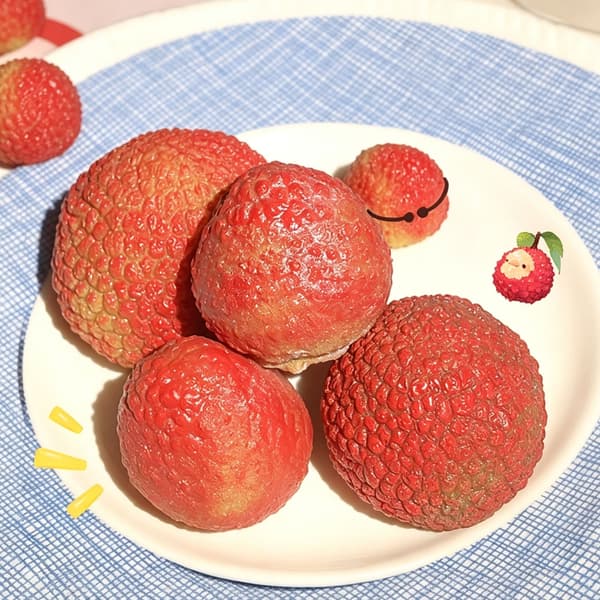 3 st sensorisk leksak Lychee Stressavlastande klämleksak Realistisk Lychee L