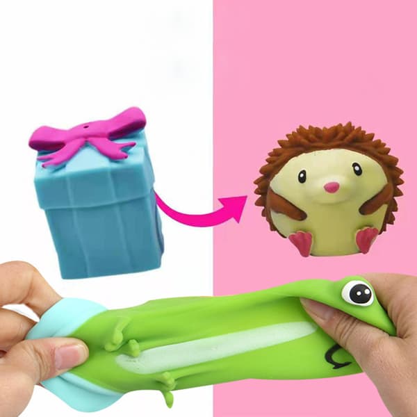 Blød TPR Fidget Bold Legetøjsfigur Dobbeltsidet Dyre-Flip-Legetøj til Autisme ACD OCD Hedgehog