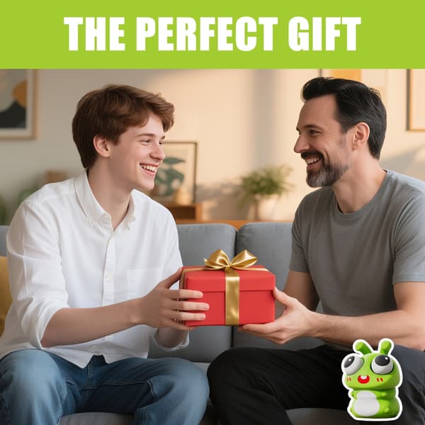 Förpackning med 4 giftfria silikondjur med utstickande ögon för påskpresenter