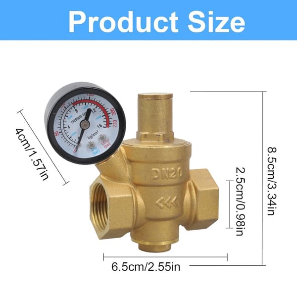 Justerbar DN20 Messing Trykregulator 1/2 Tomme til Bolig og Erhverv