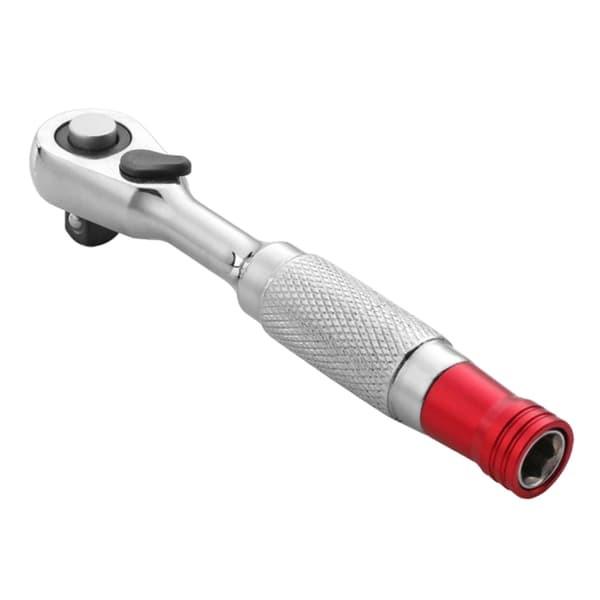Ergonomisk Mini Skrallefastnøkkel 360 Roterende Hode 1/4\" Drive Skrallehåndtak