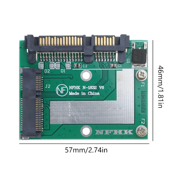 mSATA til 2,5 tommer SATA3 6 Gbps SSD-adapterkonverterkort Mini PCIE SSD-adapter