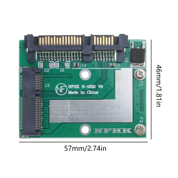 mSATA till 2.5in SATA3 6Gbps SSD Adapter Konverteringskort Mini PCIE SSD Adapter