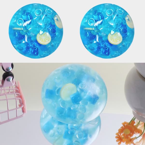 Søt is-sitronformet sensorisk stressball klemmeleke for voksne og barn