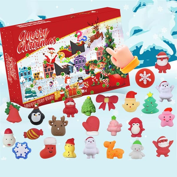 Nedtelling til jul med tilfeldig snømann klemmeleke