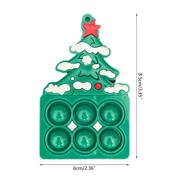 Fidgets Toy Julnyckelring Stressavlastande Bubbla Fidgets Sensorisk Leksak 3