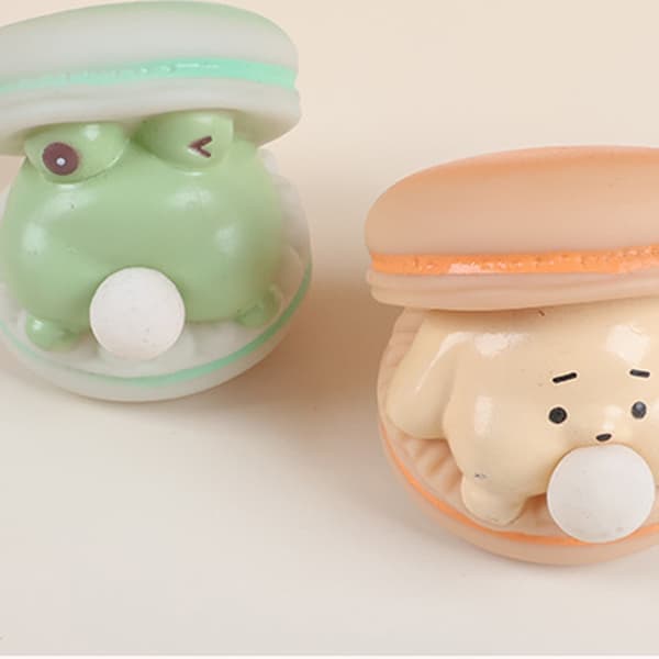 Blød bobleburger Macaron klemmelegetøj Sikker sensorisk leg angstlindring Orange