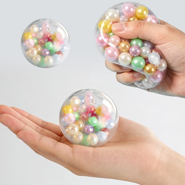 Fargerik perle-klemmeleke stressball for studenter og voksne for avslapning