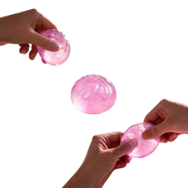 Dumplingångad fylld bulleform klämleksak handterapi träningspryl Pink