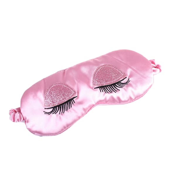 Dam Imitation Silk Glitter Paljetter Lång Ögonfrans Broderi Sovmask