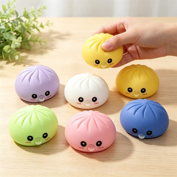 Dumpling Steamed Stuffed Bun Shape Squeeze Toy Hand Therapy Exercise Gadget 1
