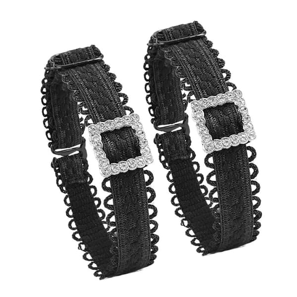 1 par elastiska skoband med strass för högklackade skor, avtagbar design