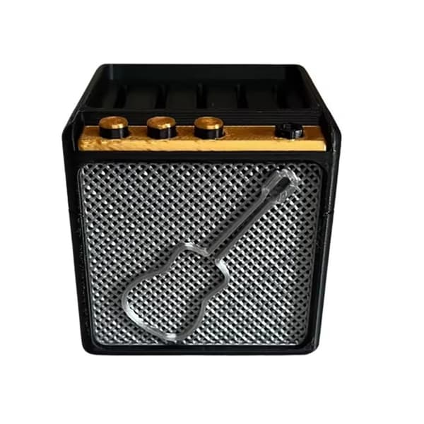 Gitarrplektrum Box Plektrum Hållare Högtalarform Gitarrplektrum Förvaringsfodral