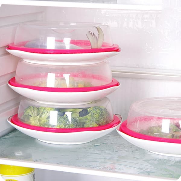 Mikrovågsugn Tallriksskydd Non-Stick Plast Klar Skål Lock Bord Dammtät