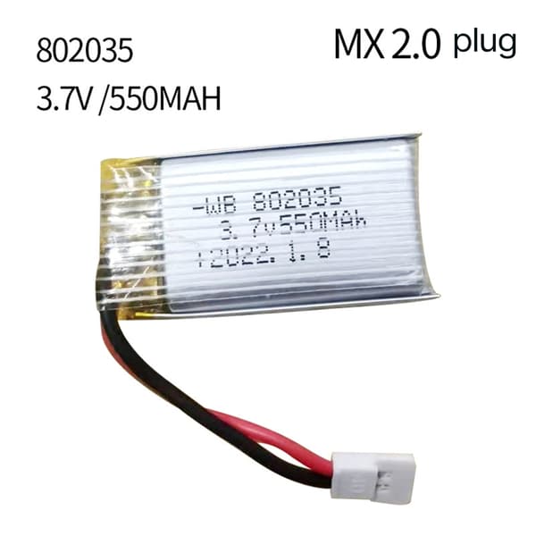 3.7V 550mAh Batteri 802035 Lithium Batteri til Flymodel Tilbehør
