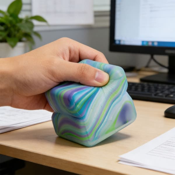 Isbitsform Sensorisk Kläm Stressboll Leksak För Handträning Spänningsreducering Orange 3cm