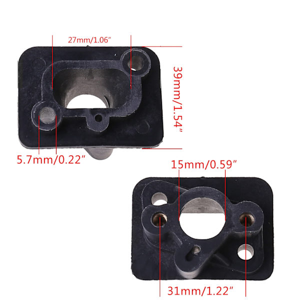40-5 43CC 52CC Karburator Base Konnektor Manifold Indgangsrør Karburator Adapter